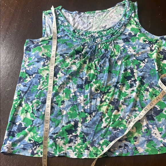 Croft & Barrow Floral Sleeveless Top - Blue and Green Size M - Picture 11 of 11